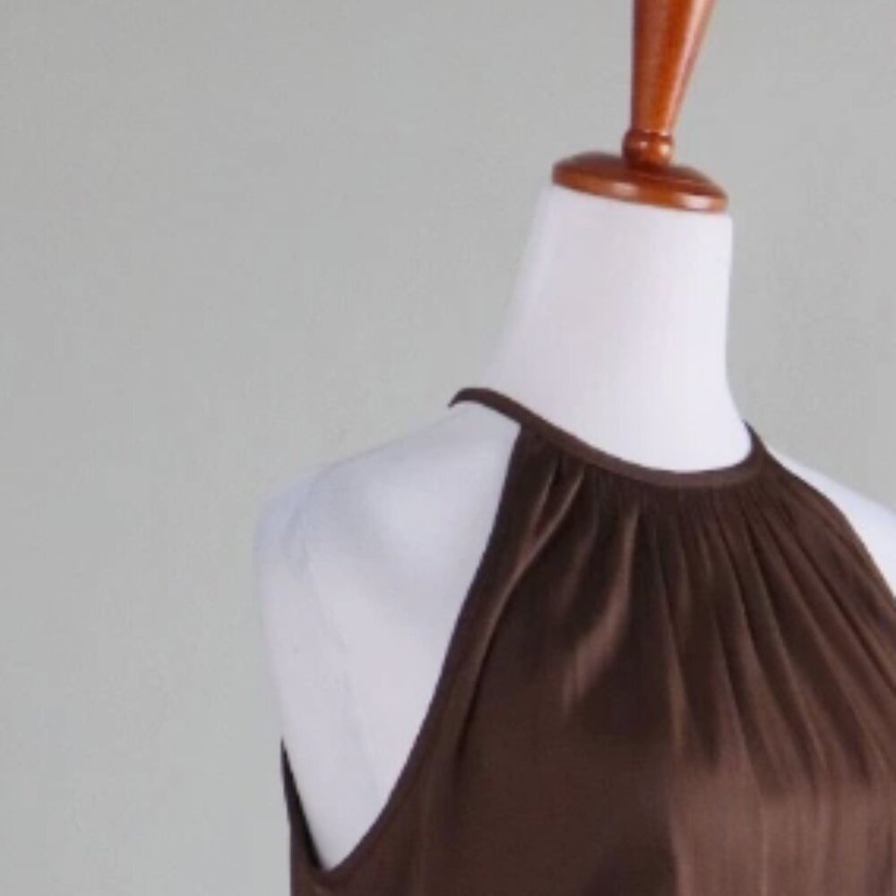 Black House White Market Brown Studded Halter Dress size 8 - Picture 3 of 4